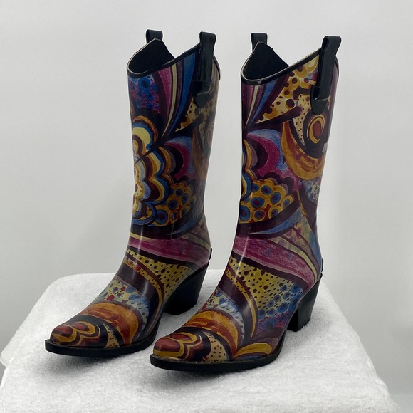 Nomad Corky's Cowgirl Women's Rubber Rainboots - Size 6 - Picture 3 of 9